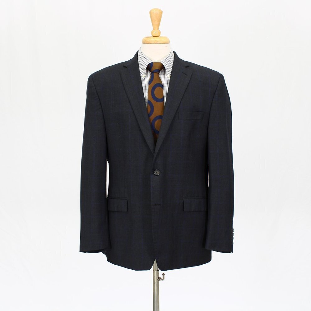 Ralph Lauren 44R Gray Check 2-Button Sport Coat Blazer Jacket O341